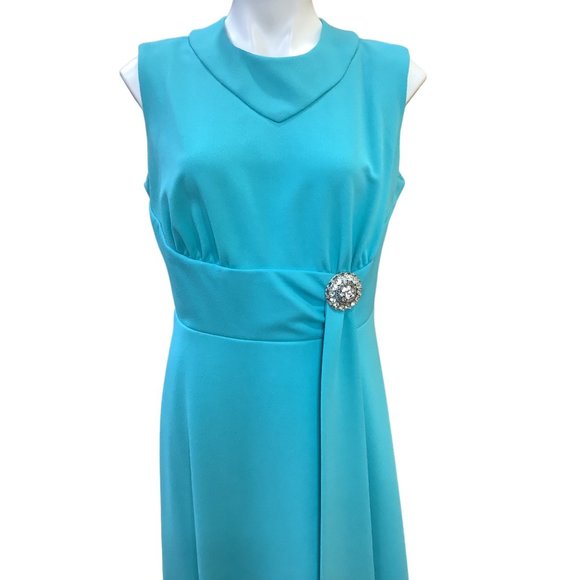 Pre-90's Turquoise Gown - Picture 1 of 3